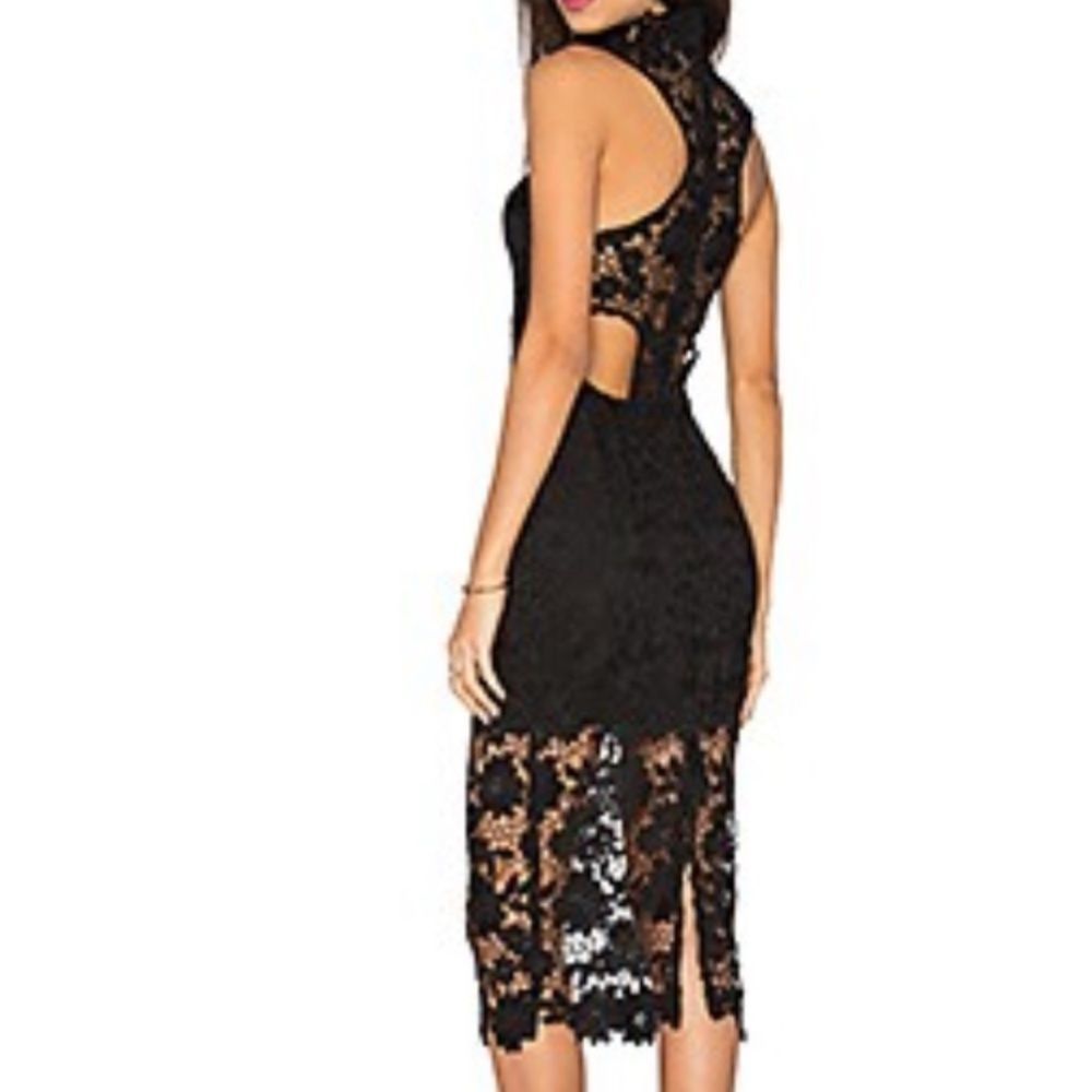 Asilio Black Lace Midi Dress